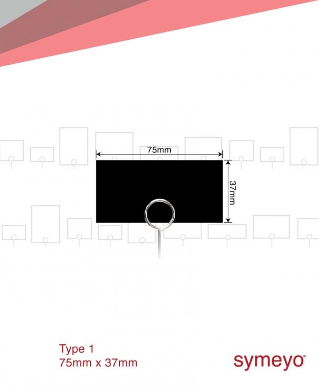 75mm x 37mm Black Symeyo™ Product Display Labels